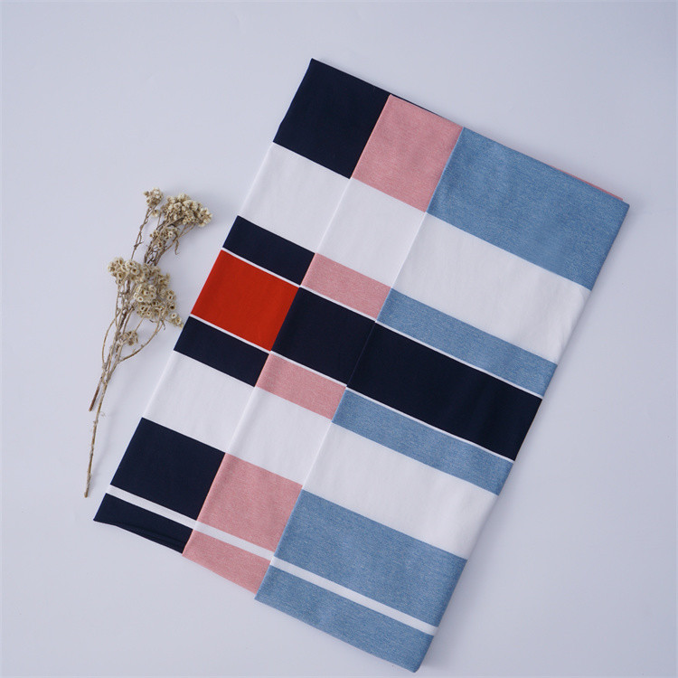 Skin-Friendly Natural Sweat-Absorbent Striped Knit Fabric For Casual Wear