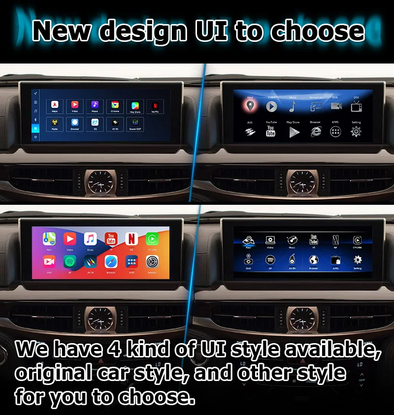 Lexus LX570 LX450d Android video interface support carplay android auto Qualcomm 8+128GB Android 11
