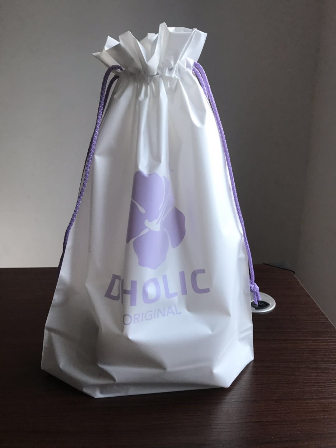 Recyclable Plastic Drawstring Bags , Large Gift Bag Drawstring Travel Pouch Drawstring Backpack