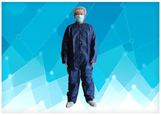 Economical Waterproof Disposable Coveralls , Blue Disposable Coveralls