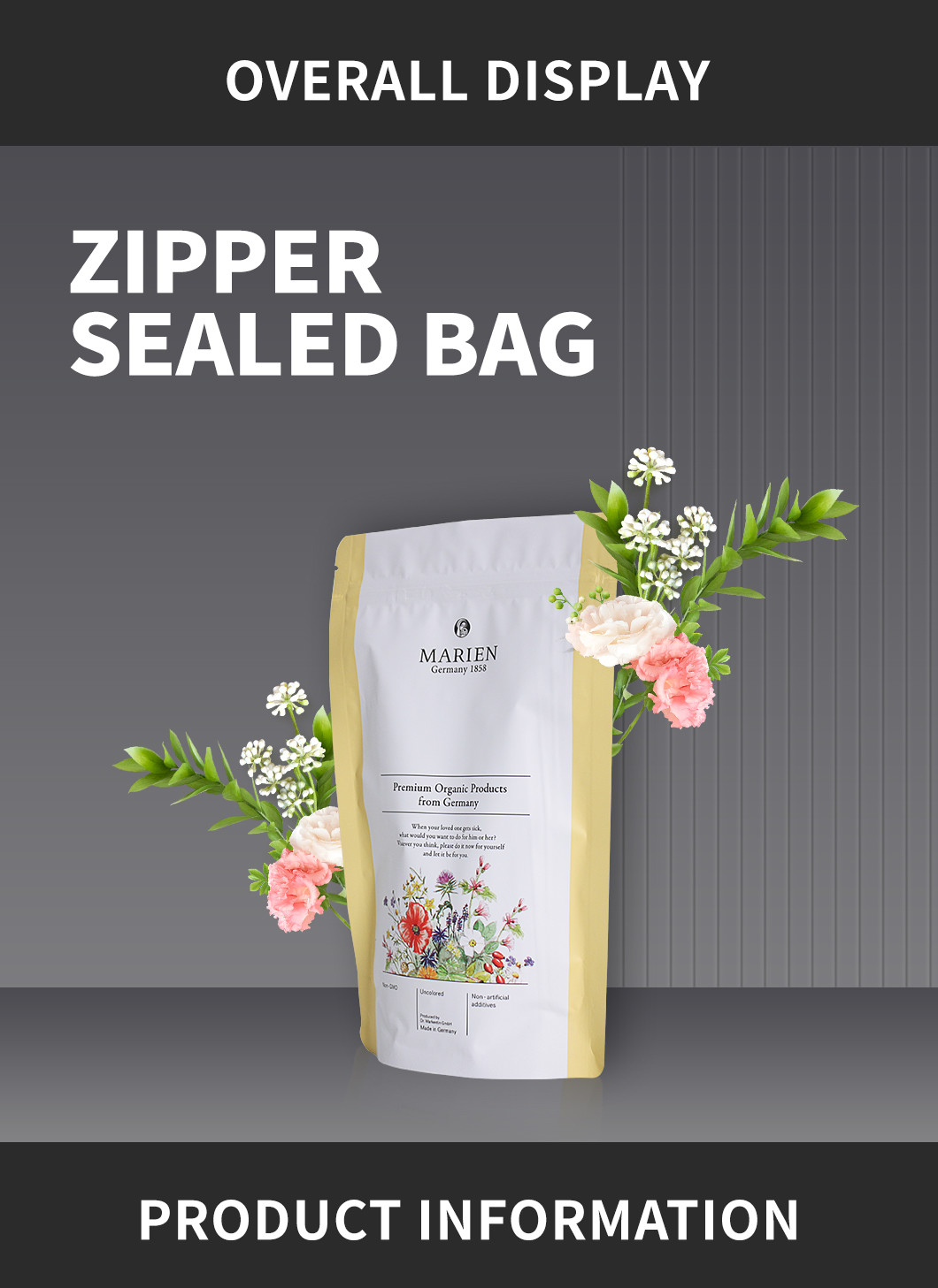 Custom Printing Empty Tobacco Packaging Pouch With Zipper