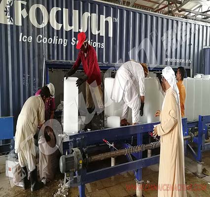 R404a/R22a Refrigerant Focusun 3T/6T Ice Compactor Produce Block Shape from Flake Ice