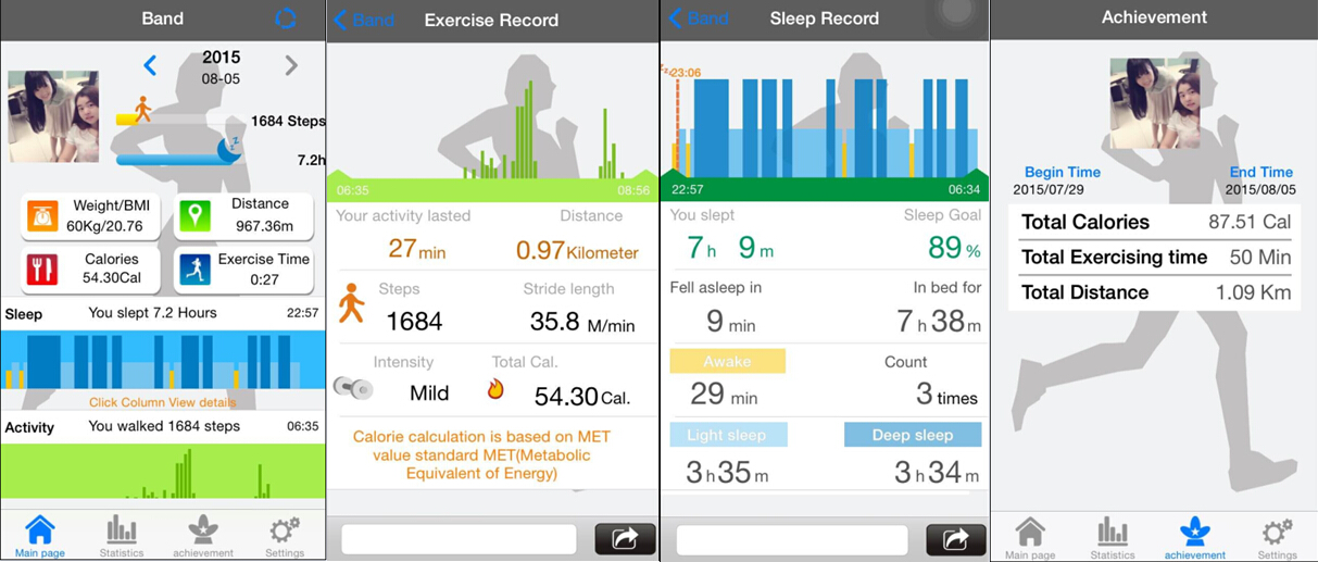 China Market of Electronic Smart Bluetooth Wristband Pedometer