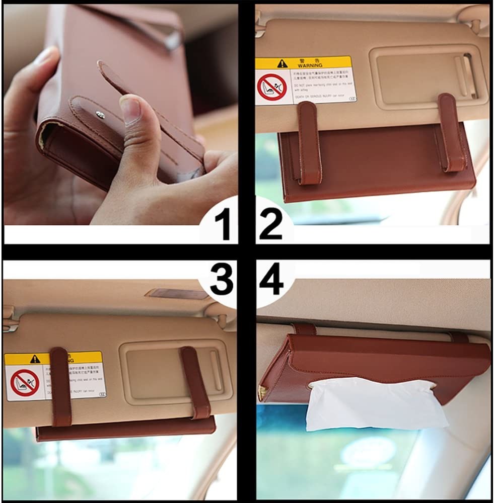 Embossed Leather Car Tissue Box tissue holder for tissues, trash bags and rain coat small and light high quality leather