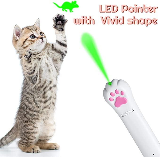 Sustainable ABS Cat Laser Toy White USB Charging Laser Pointer Cat Toy