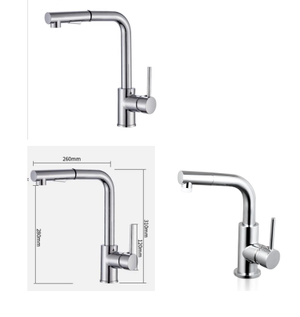 L Shape Pull Out Lavatory Wash Basin Mixer Faucet For Earthenware Ammunition Cartridge
