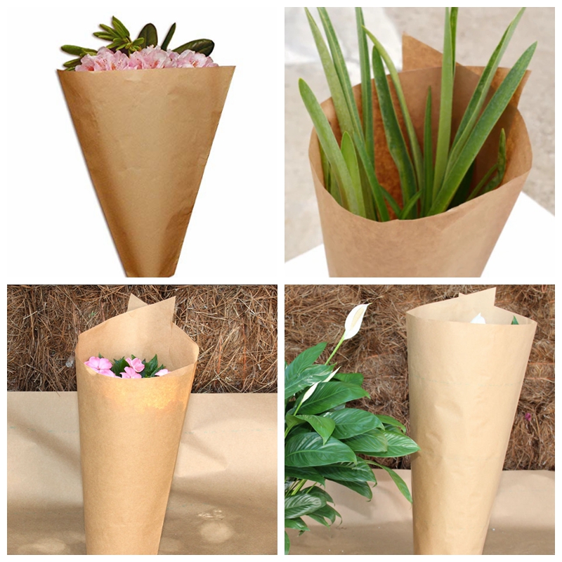 Wet Strength Brown Kraft Paper Roll 65gsm - 120gsm For Plant Protection Sleeves