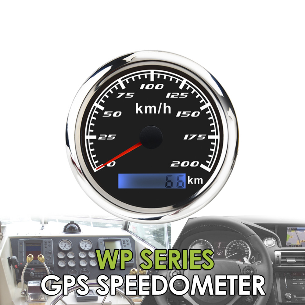 3inch 200Km/H Black Face Autometer Gps Speedometer Yacht Instrument