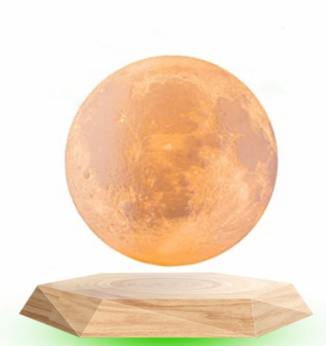 360 spining magnetic levitation floating 3D moon lamp light for gift ,6inch night light