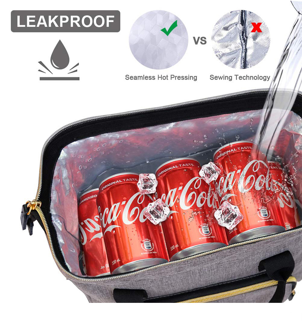 Insulated Lunch Bag with Detachable Shoulder Strap & Carry Handle