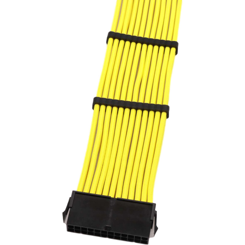 24Pin Braided Sleeved Extension Cord Power Cords Female Power Supply Extension Cable Cotton Cable 18AWG 300mm