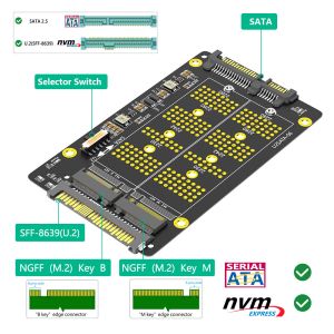 New Version 2 in 1 Combo M.2(NGFF) NVME PCI-E SSD to U.2 SFF-8639 ＆M.2( NGFF)