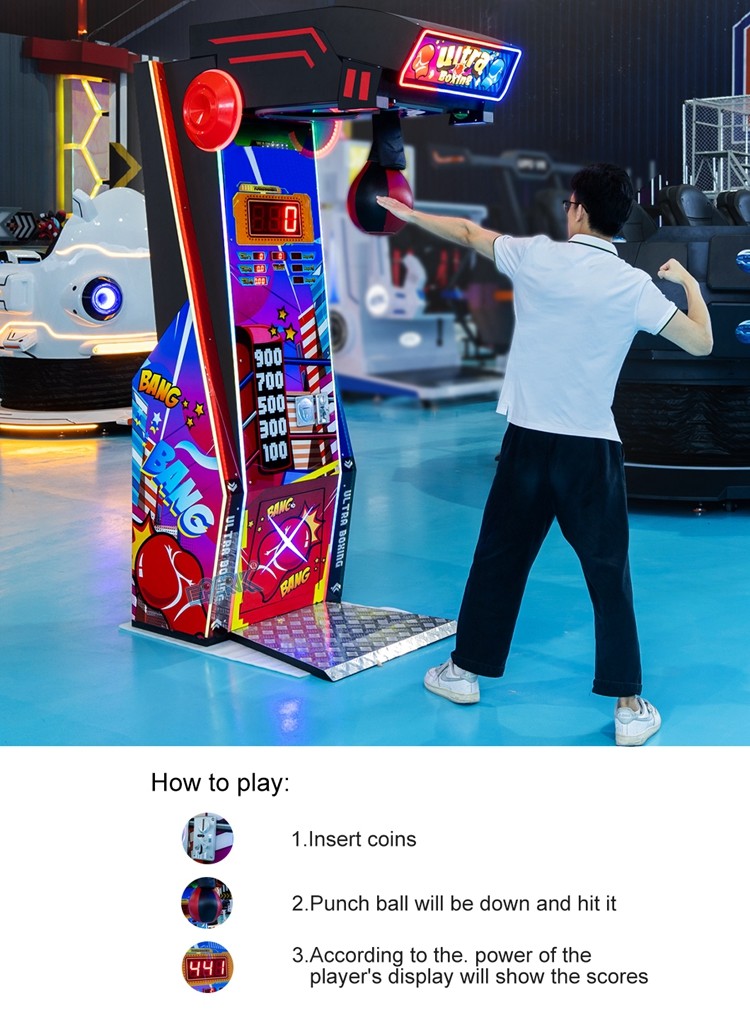 Coin Operated Redemption Arcade Sport Amusement Boxing Game Machine Music Ultimate Big Boxing Punch Machine