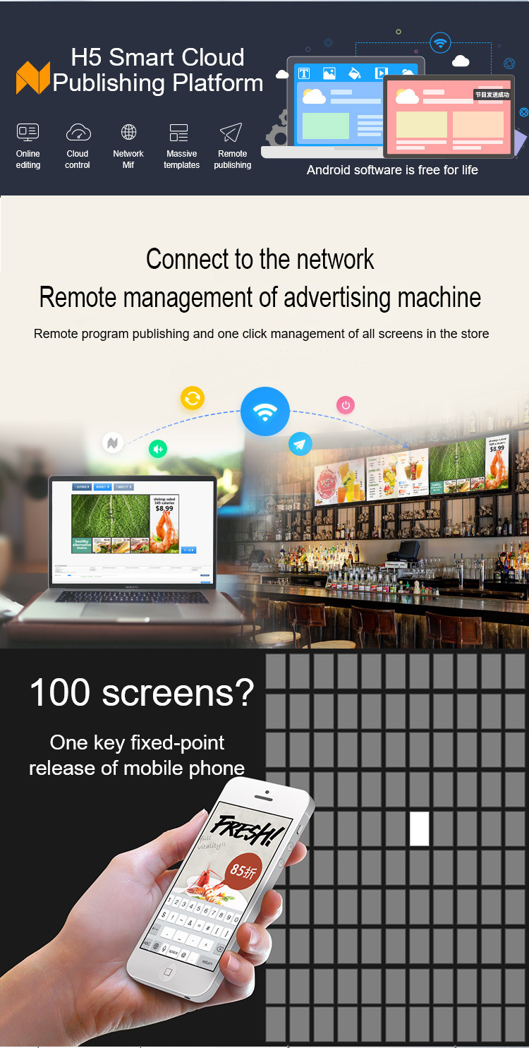 43 Inch Shop Window Screen 2500 nits LCD Window Display In Retail Store