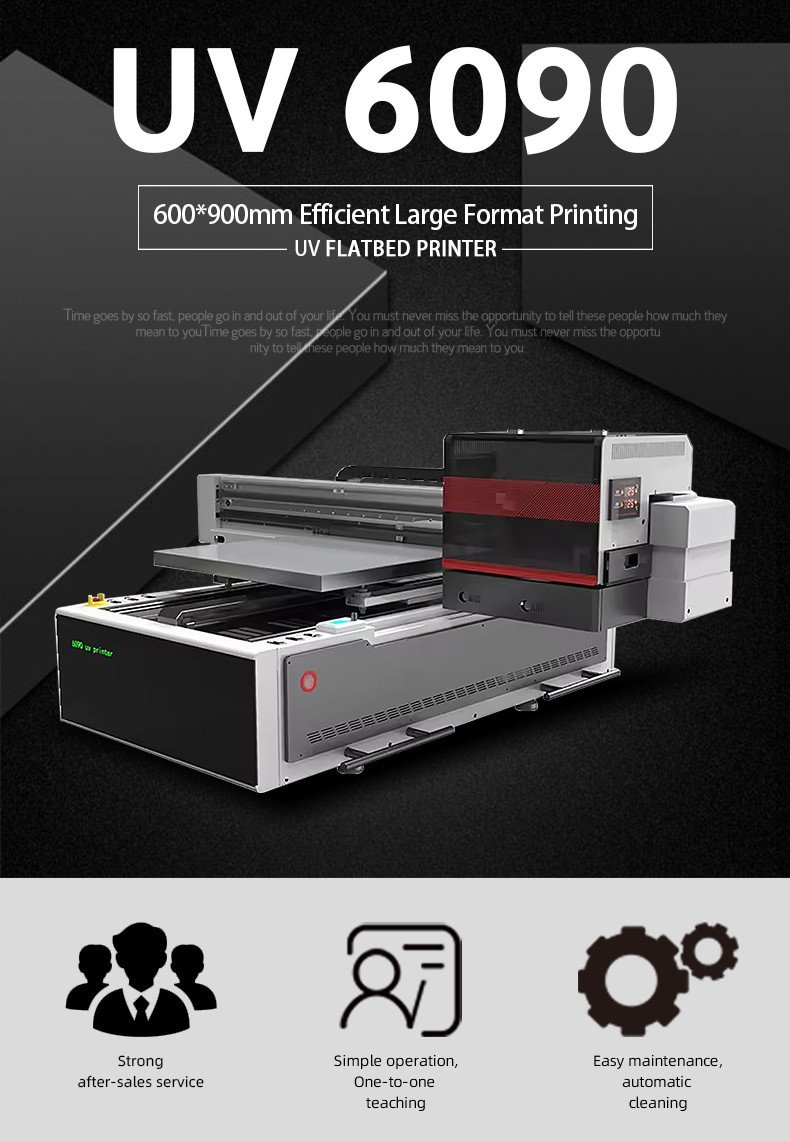 1440*1440dpi Printing Resolution Flatbed LED UV Printer With Epson XP600*3 Print Head