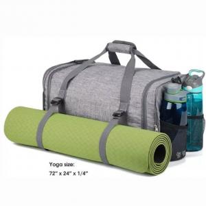 China Custom Foldable Sports Gym Bag With Shoes Compartment & Wet Bag Yoga Bag on sale