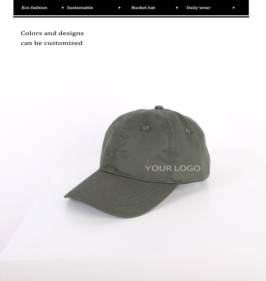 Embroidery Logo Men Organic Cotton Bucket Hat