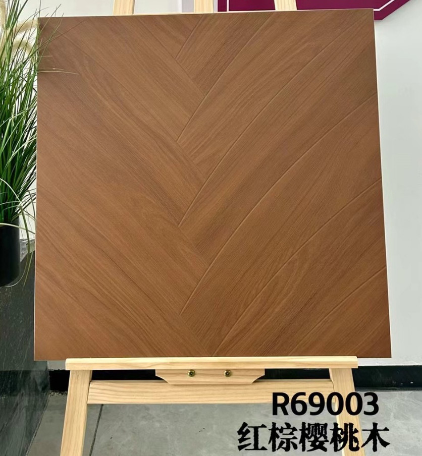 Herringbone 600x600mm Brown Wooden Ceramic Tile And Vintage Floor Tiles For Living Room