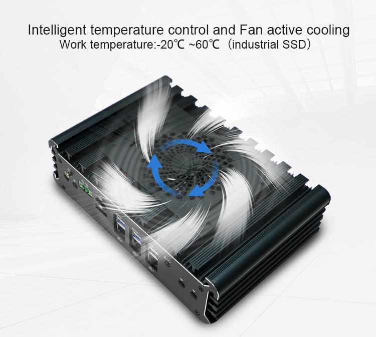 Intelligent temperature control and Fan active coolingWork temperature:-20°℃ ~60'C(industrial sSD)
