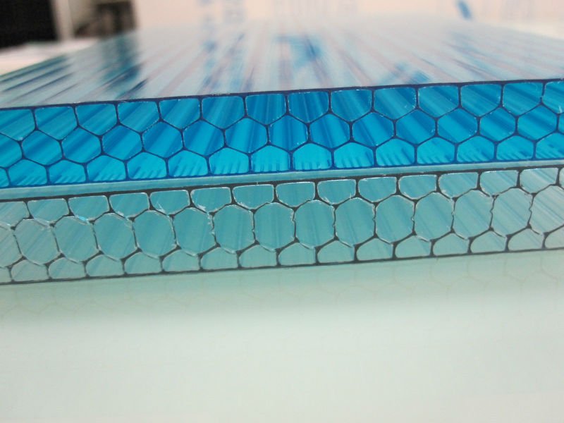 Green Fire Resistant Multiwall Polycarbonate Sheet Panel For 2100*5800mm