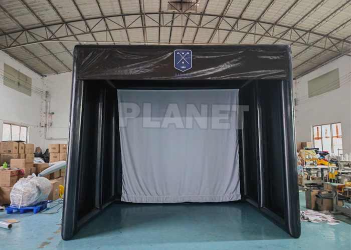 Custom Airtight PVC Inflatable Golf Practice Training Simulator Room With High Impact Screen