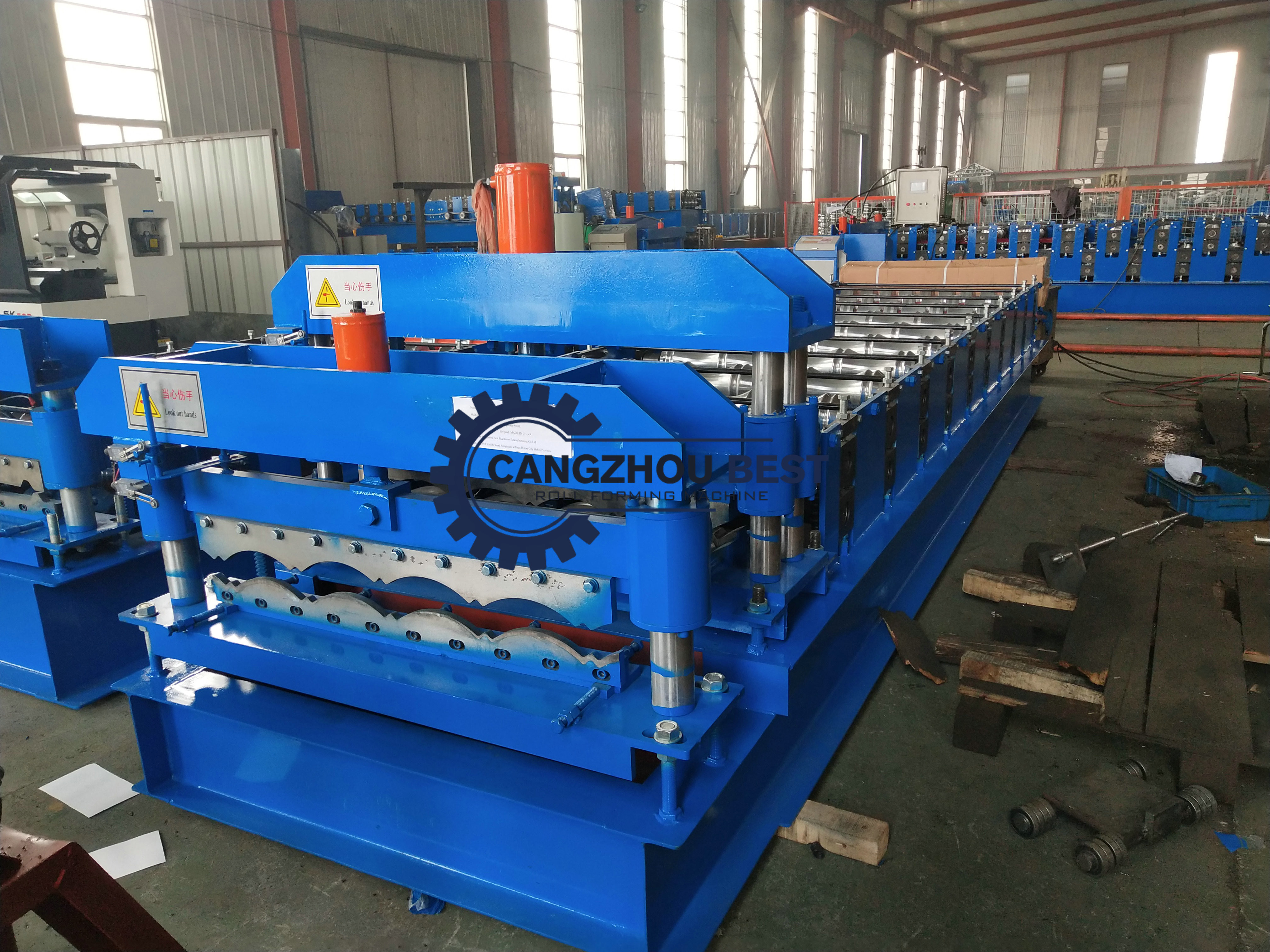 Q Type Roof Tile Roll Forming Machine Galvanized Steel PPGI Coil Oriental Afica Design
