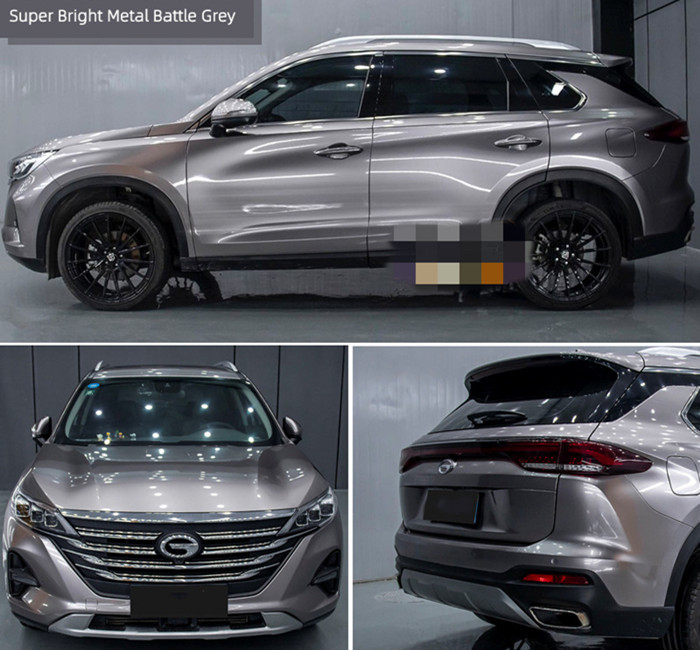Metallic Combat Grey Gloss vehicle Wrap Film Anti UV Salt Spray Resistance