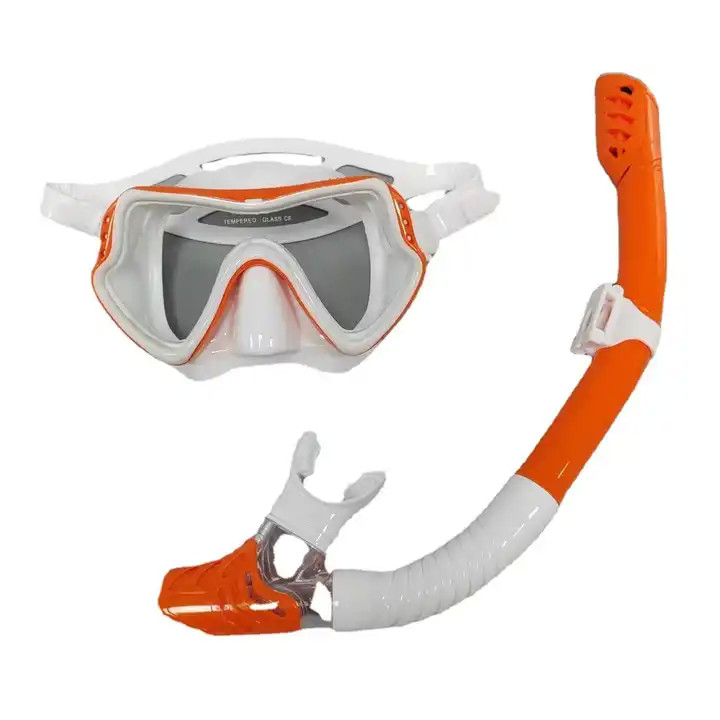 High Quality Adult Snorkel Diving Scuba Set With Anti-Fog Coated Glass Purge Valve And Anti-Splash Silicon Mouth Piece