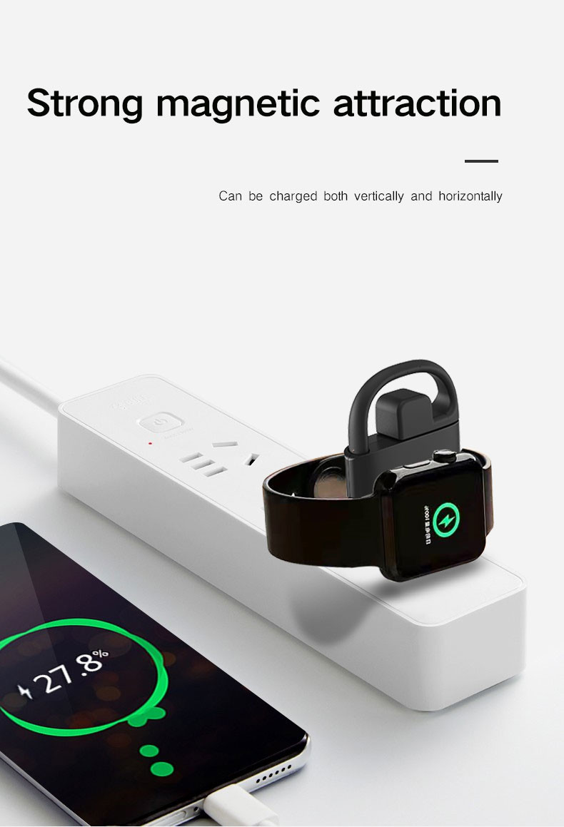 Lightweight White Apple Watch Wireless Magnetic Charger 5V Input Voltage