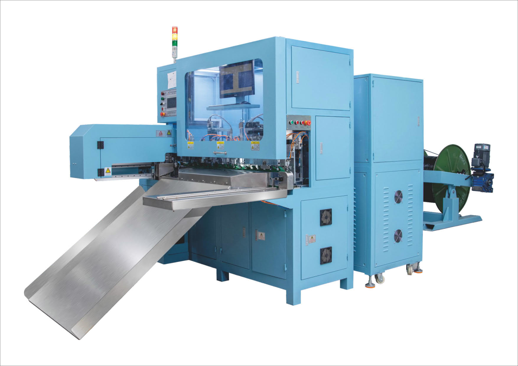 Full Automatic Power Cord Crimping Machine 3 Pins Cores