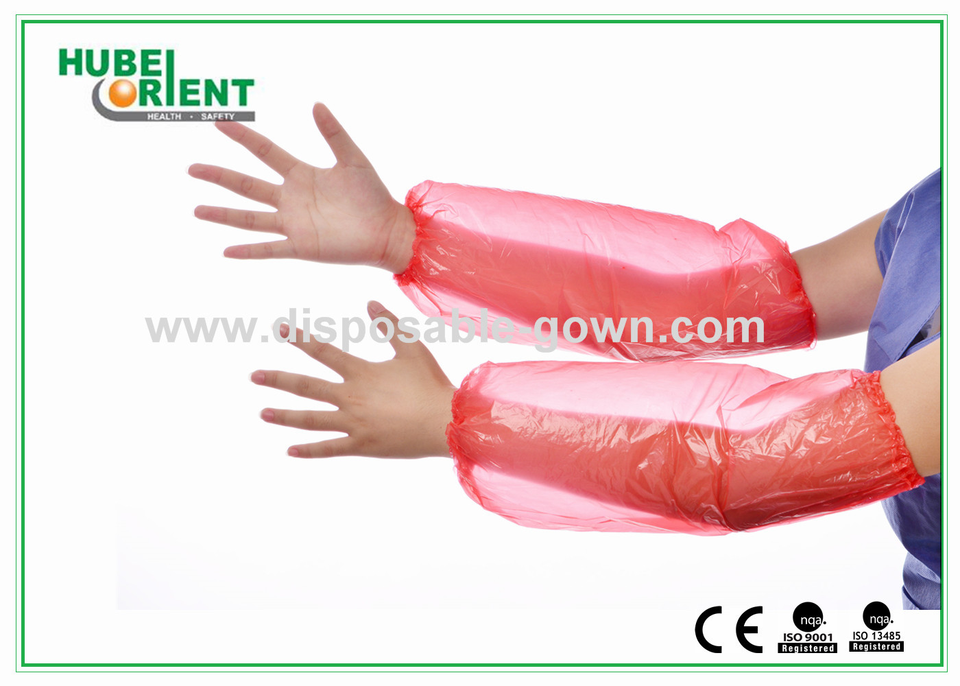 PE Waterproof Disposable Use 16 Or 18 Inch PE Arm Sleeves For Food Industry/Restaurant