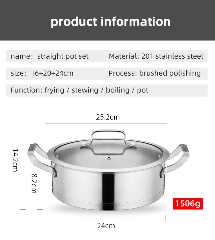 New Arrival Stainless Steel Kitchen Cookware Sets Pots And Pans Saucepan Pot Set Cookware Set Cooking