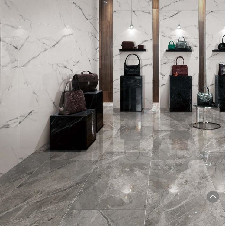 Chemical Resistant Polished Marble Porcelain Tile 24 X 48 X 0.47 Inches