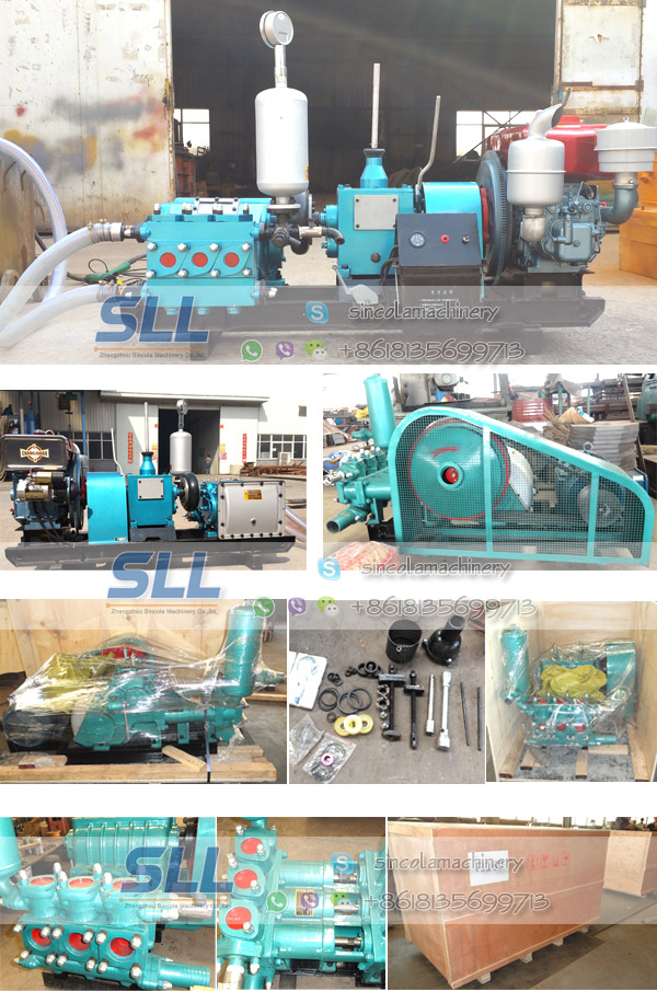 High pressure hydraulic plunger piston diesel engine electric three cylinders mine coal sewage mud tunnel sludge pump 