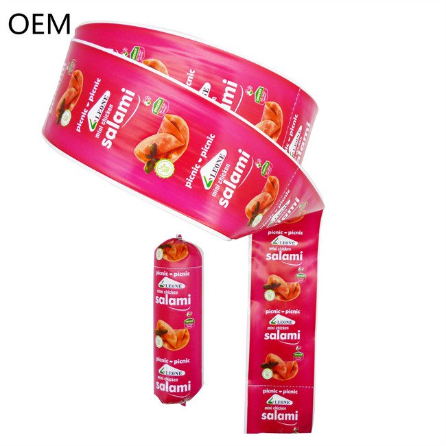 Food Grade OEM Custom Flexography Printing Plastic Sausage Casings For Salami Sausages