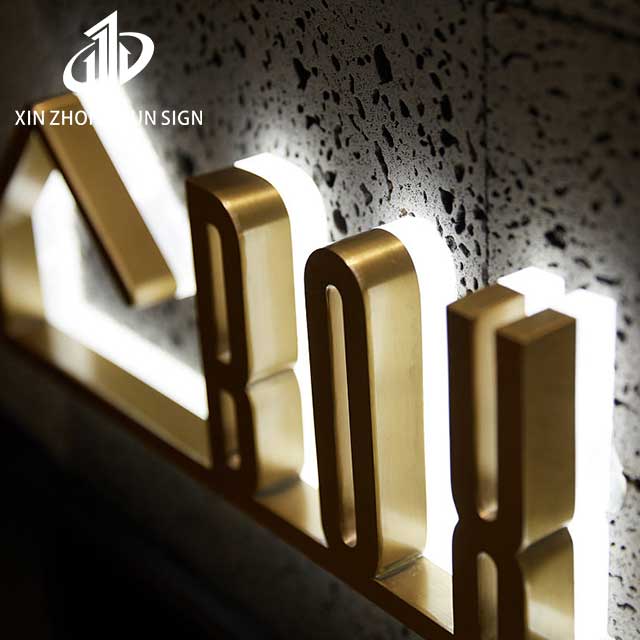 Customized 3d illuminated logo back lit signage for outside business exterior building