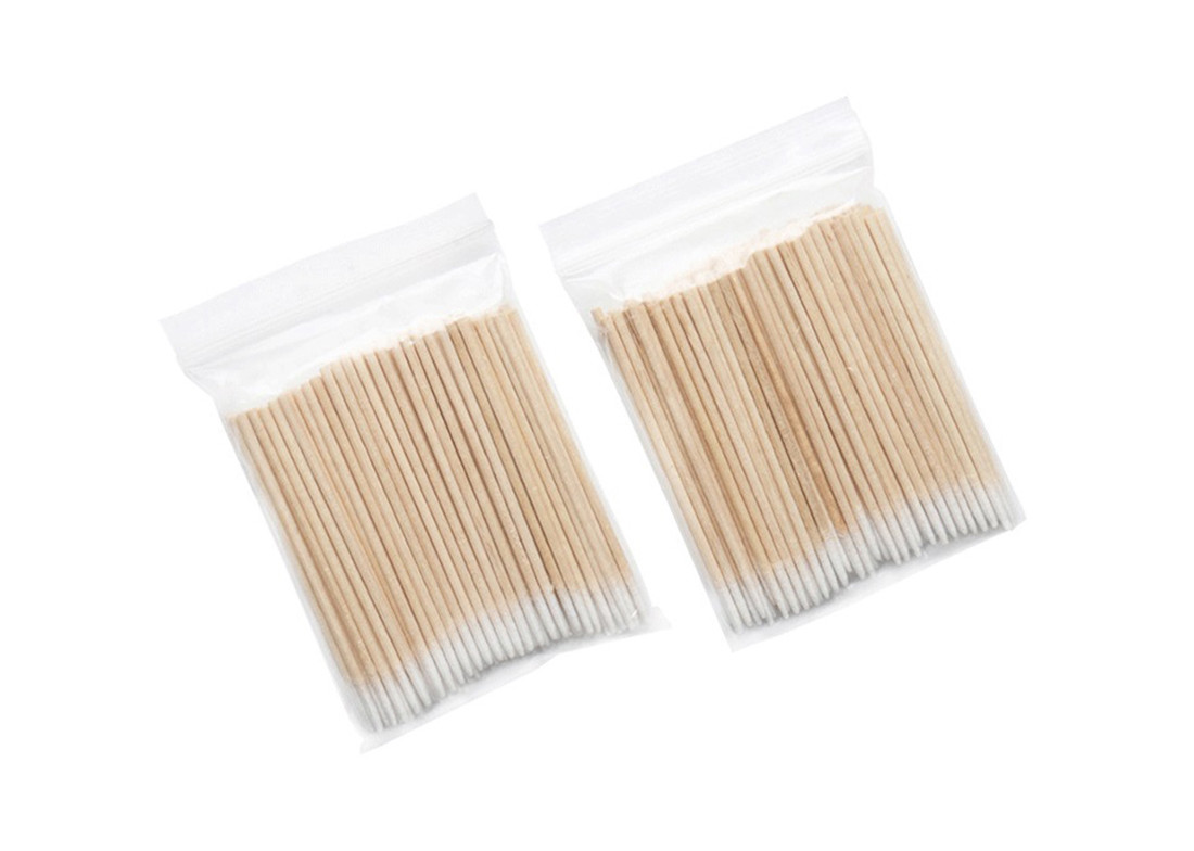 Wooden Handle Pointed Cotton Swabs Microblading Cotton Swabs Pointed Tip