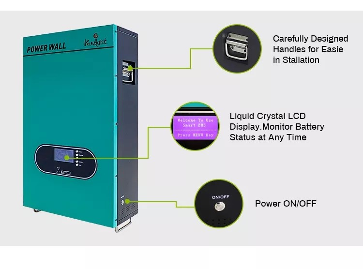 MPPT Lifepo4 Battery Pack 51.2V RS485 Industry Home Wall Battery Solar Energy Storage