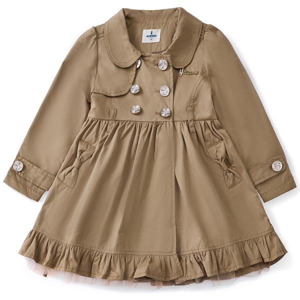 Quality 110cm Baby Girl Coat Cloak Children's Mid Length Fashion Windbreaker Coat for sale