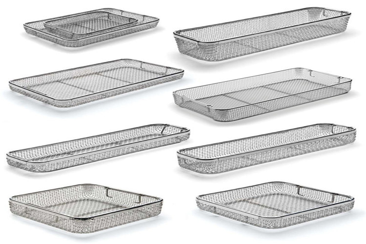 0.5-5mm Wire Diameter Stainless Steel Mesh Basket With Lid 3-10mm Aperture