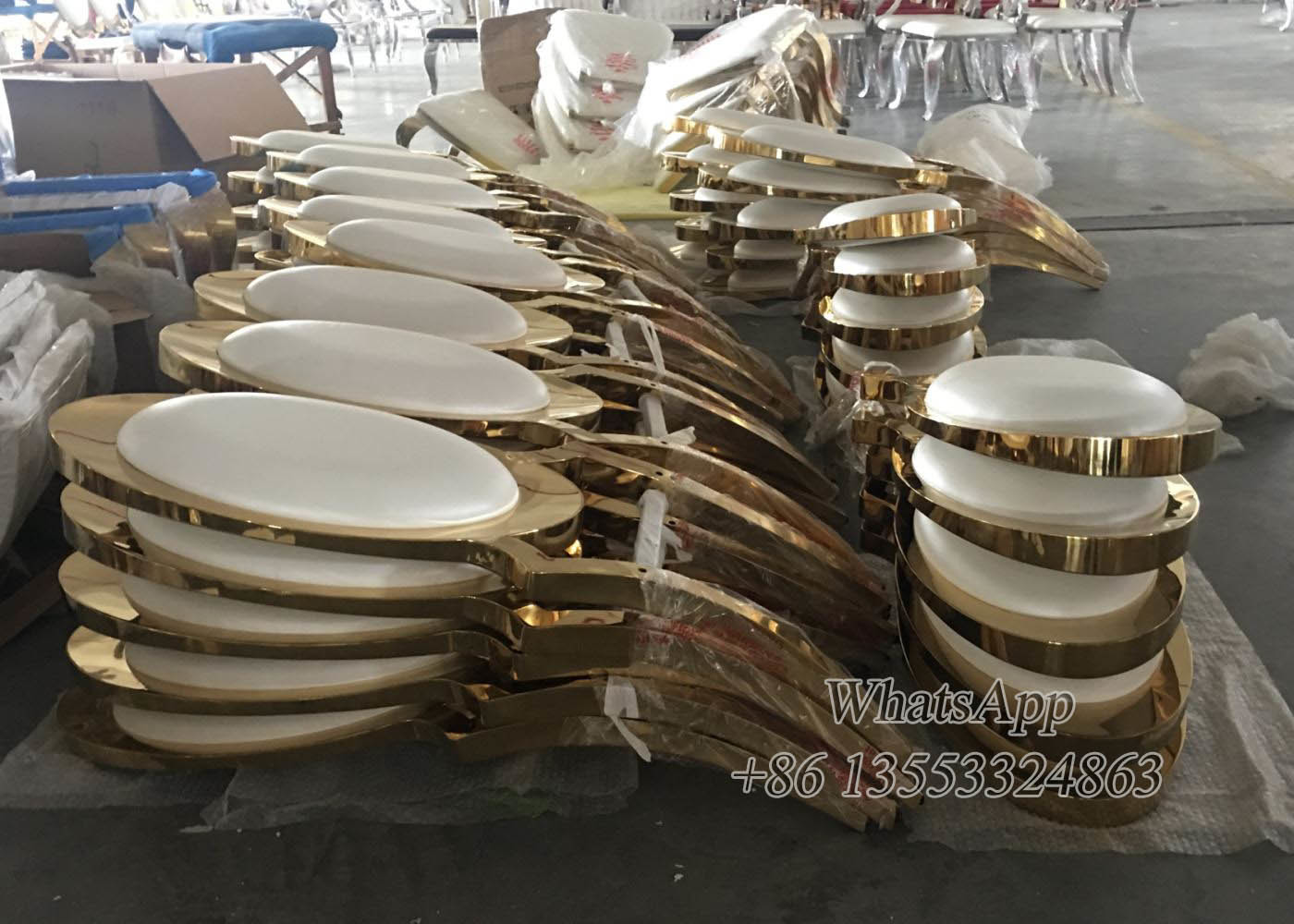 Luxury Gold Stainless Steel Dining Table with Chair For Sale (YS-4)
