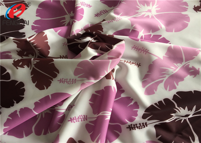 Recycled Swimwear Polyester Spandex Fabric , 4- Way Knitted Stretch Fabric