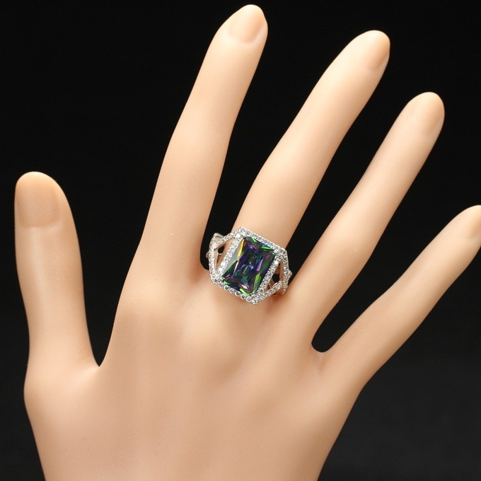 Handmade Eternity Crystal Ring AAA Cz Zircon Ring Engagement Wedding Band Rings for Women Finger Party Jewelry