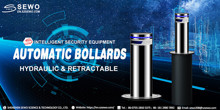 Automatic Bollard Actuator System Hydraulic Retractable Road Barrier with Stainless Steel Housing