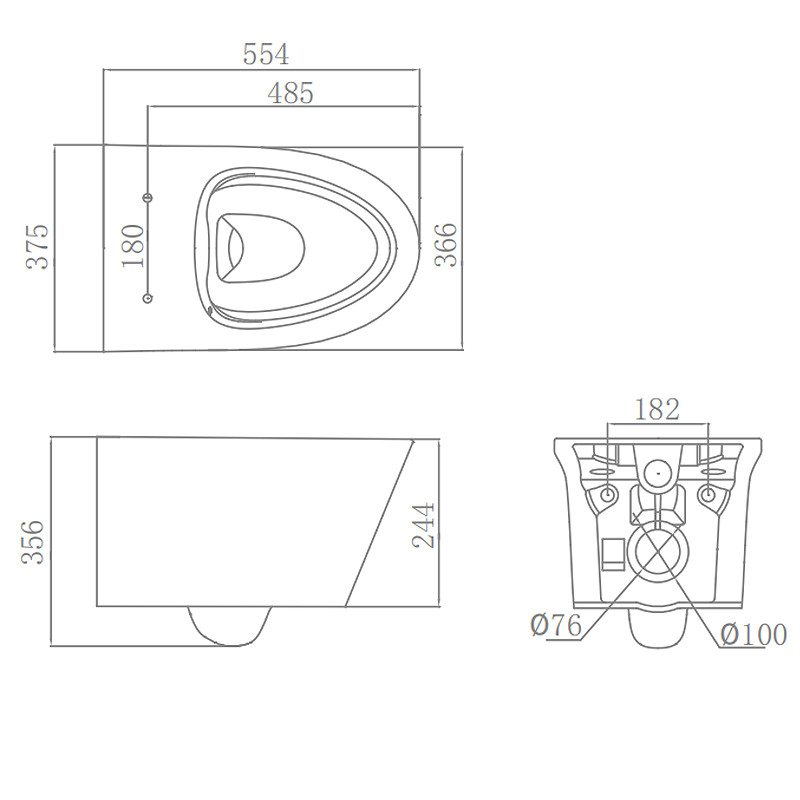 ARROW AB2175H Wall Hung Toilet , Sanitary Wash Down Type Water Closet