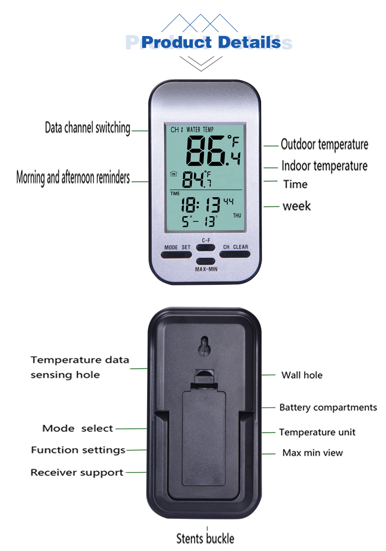 WT0224 Custom Wireless Swimming Pool Thermometer Floating Waterproof Digital Thermometer For Outdoor