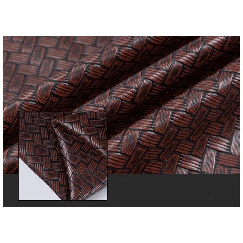 0.6mm Embossed Packaging Leather Faux Knitted PVC Leather Big Mat Weave