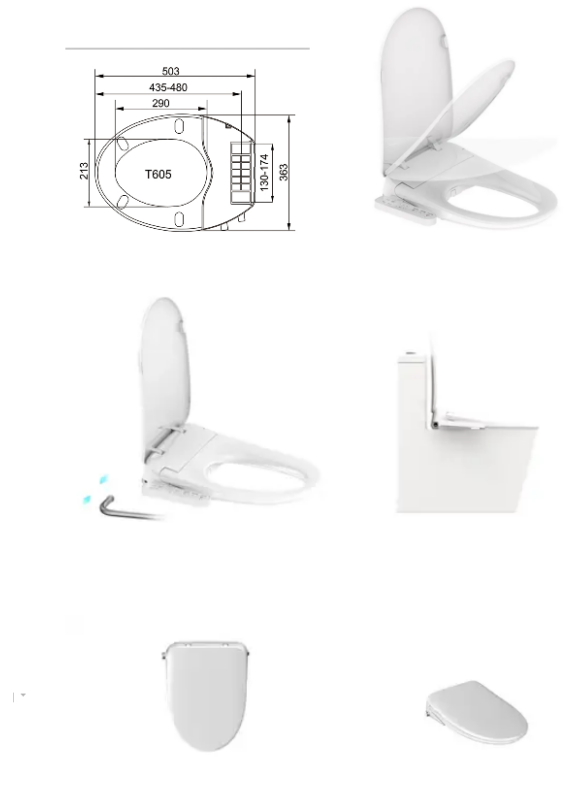 Luxury Automatic UF Material Self Cleaning Seat Heating Toilet Cover For Sustainable