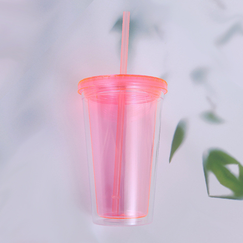 Double Wall Reusable Plastic Acrylic Water Bottle Clear For Parties Birthdays