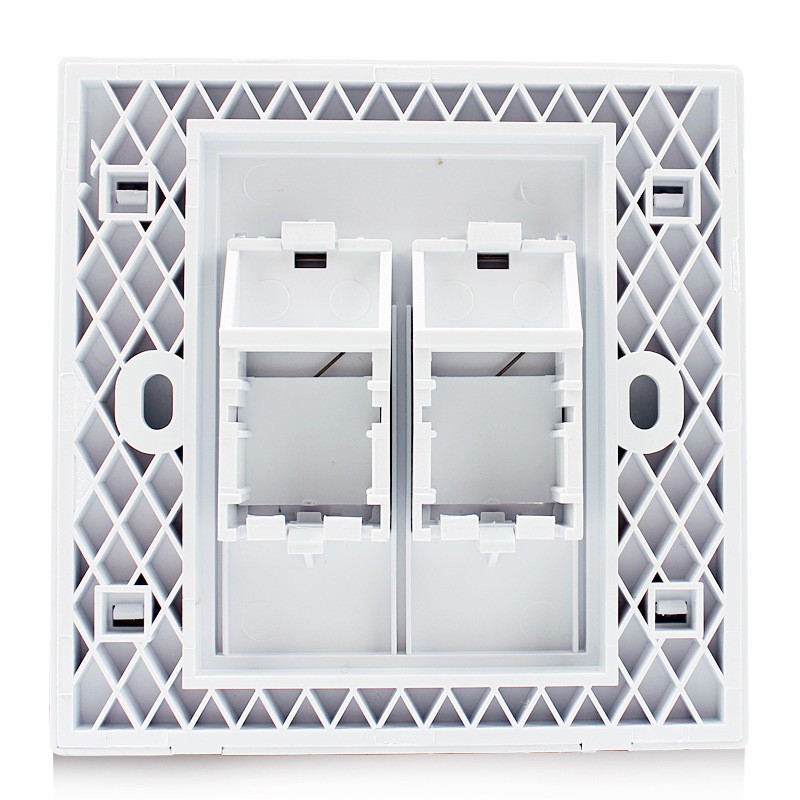 Kico Hot Sale cat6 cat5 cat7 RJ11 RJ45 2 Port Type 86*86 Networking Faceplate Outlet Socket Keystone Jack Plate Panel Factory